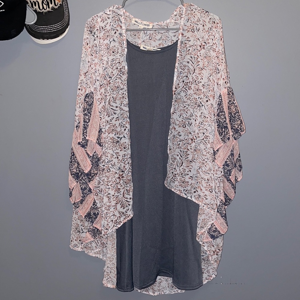 2 piece set dress with kimono